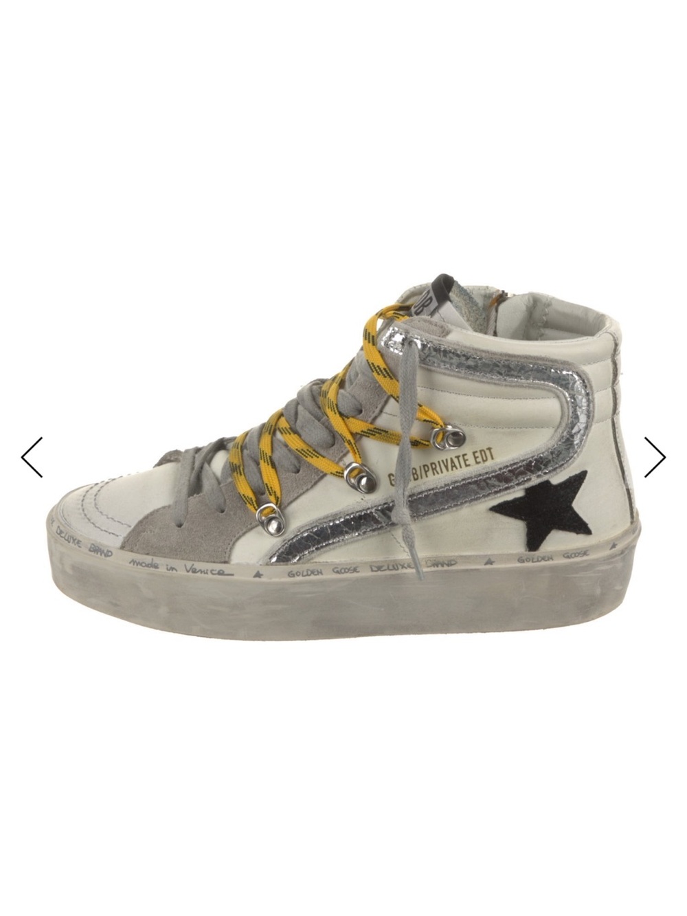 Limited Edition Golden Goose Hi-Slide Platform High-Top Sneaker Yellow Laces - Picture 3 of 9